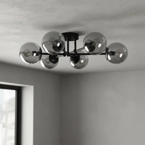 Brilagi - Lampadario a soffitto MALIVA 6xE14/15W/230V nero/fumé