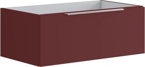 Cassettone bagno Brera 1 cassetto P 45.5 x L 79.5 x H 30 cm laccato opaco rosso jaipur