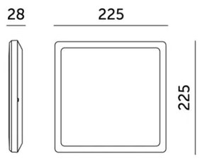 Lampada LED bagno NIVERA LED/12W/230V IP54 22,5x22,5 cm bianca + DO