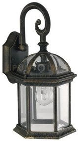 Applique gaeta nero e oro 1 luce attacco e27 ip44 20x39cm alluminio...