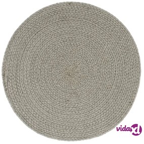 vidaXL Tovagliette 4 pz Grigio Neutro 38cm Rotonde in Cotone