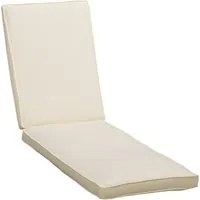 EasyComfort Cuscino per Lettino Prendisole con Rivestimento Poliestere Sfoderabile, 188x53x8cm, Bianco Crema