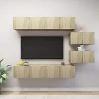 Set Mobili TV 6 pz Rovere Sonoma in Truciolato cod mxl 20122