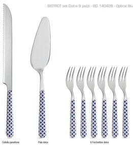 Set 8 Pz Posate da Dolce Moderne - Optical Blu