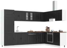 Mobiletto da cucina  &quot;&quot;kalmar&quot;&quot; con doppio lavandino nero in legno ingegnerizzato