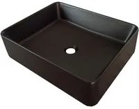 Lavabo da appoggio rettangolare in ceramica nero opaco cm 53x42