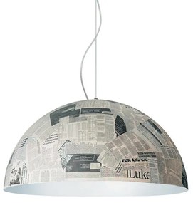Lampadario Industriale Magazine bianco paralume bianco E27 Ø40cm LUMICOM