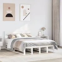 Letto senza Materasso Bianco 135x190 cm Legno Massello di Pino 3302313