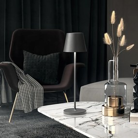 Lampada Tavolo Esterno Moderna Diva Alluminio Grigio Led 1,5W 3000K