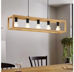 Eglo 32143 - Lampada a sospensione su cavo BLACKCROWN 5xE27/40W/230V marrone