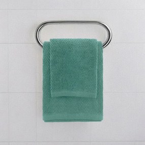 Set asciugamani bagno verde per viso e ospite in cotone puro Spring