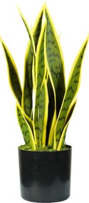 Pianta Artificiale Sansevieria H45 cm con Vaso Verde...