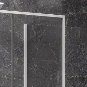 Kamalu - Cabina doccia 3 lati 80x140x80 scorrevole  telaio bianco | KLA-4000N