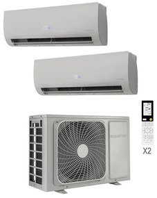 Condizionatore a muro multisplit inverter dual EQUATION Virtus 17060 BTU 9K 12K classe raffreddamento A++, classe di riscaldamento A+, bianco