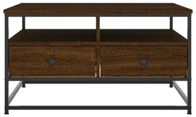 Tavolino da Salotto Rovere Marrone 80x80x45cm Legno Multistrato