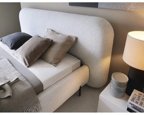 Letto matrimoniale imbottito beige con contenitore e rete inclusi 160x200 cm Pointt – ELTAP