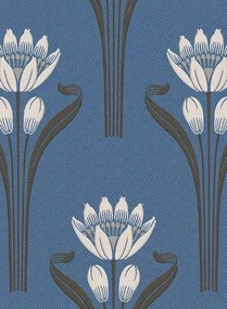 Isidore Leroy Carta da parati Tulipes - Bleu