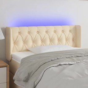 Testiera A Led Crema 103x16x78/88 Cm İn Tessuto /