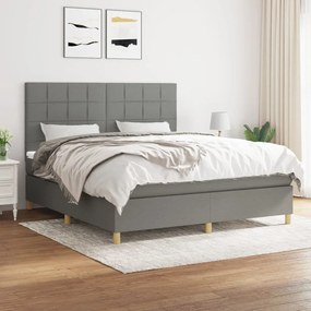 Giroletto A Molle Con Materasso Grigio Scuro 160x200 Cm Tessuto /
