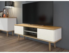 Tavolo TV bianco in rovere 140x52 cm Alana - Støraa