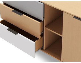 Cassettiera bassa in legno di pino in colore naturale 165x81 cm Elfa - Marckeric