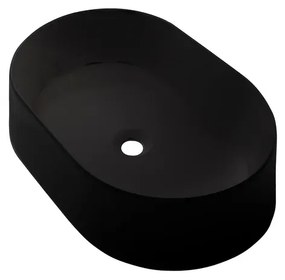Lavabo da appoggio COVER ovale in ceramica L 60 x H 11.5 x P 40 cm nero satinato piletta non inclusa