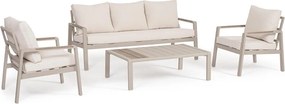 Set di mobili da giardino beige in alluminio per 5 persone Elna – Bizzotto