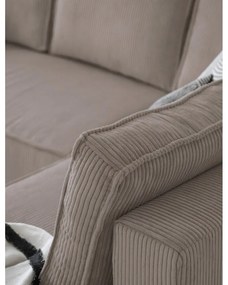 Divano letto angolare in velluto a coste beige Brave Dave - Miuform