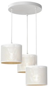 Lampadario a sospensione con filo LOFT SHADE 3xE27/60W/230V bianco/oro