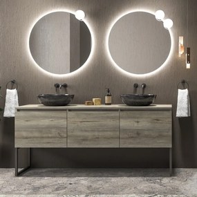 Kamalu - Mobile bagno a terra 180 cm con piano e 3 cassetti SP-180P3