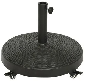 Base per Ombrellone 841097 Nero Polietilene Acciaio Con ruote Ø 52 cm