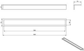 Treemme 5mm IT9005ISZZZZ portasciugmani 60 cm a muro inox satinato