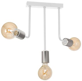 Lampadario a sospensione con supporto rigido CANDELA 3xE27/15W/230V bianco