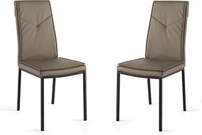 Sedia ecopelle da pranzo Tortora - VIVIENNE 2 sedie