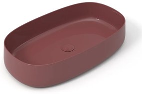 Lavabo da appoggio Wave OLYMPIA CERAMICA ovale in ceramica L 70 x H 14 x P 40 cm melanzana piletta non inclusa