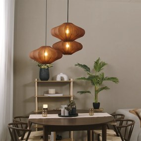 Lampada a sospensione Japandi marrone 50cm 3 luci - Plu