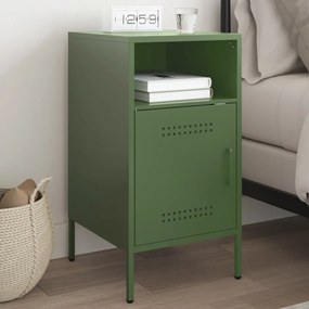 Comodino Verde Oliva 36x39x68 Cm İn Acciaio /