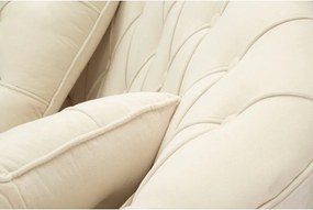 Divano color crema con rivestimento in velluto 130 cm Budapest – Mauro Ferretti