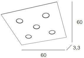 Plafoniera Moderna Area Metallo Bianco Metallo 5 Luci Gx53