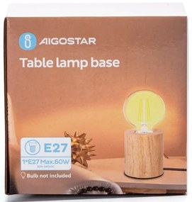 Aigostar - Lampada da tavolo 1xE27/60W/230V albero di caucciù