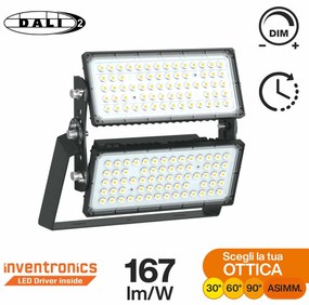 Faro Modulare LED 400W IP66 167lm/W Dimmerabile DALI - INVENTRONICS Colore Bianco Naturale 4.000K