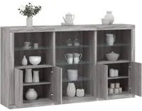 Credenza con Luci LED Grigio Sonoma 181,5x37x100 cmcod mxl 109864