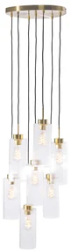 Lampadario Art Déco oro con vetro 7 luci - Laura