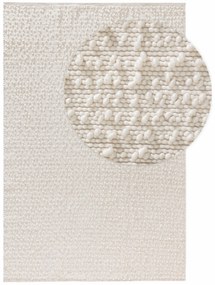 benuta Pure Tappeto di lana Lana Crema 120x170 cm - Tappeto fibra naturale