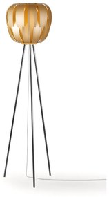 Lampada Da Terra Con Treppiede 1 Luce Queen In Polilux Oro D60 Made In Italy