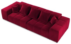 Divano in velluto rosso 320 cm Rome Velvet - Cosmopolitan Design