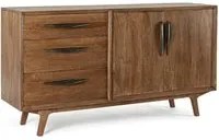 Credenza 2 ante - 3 cassetti marrone in legno stile vintage