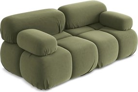 Divano componibile verde chiaro con rivestimento in velluto 190 cm Lokua – Makamii