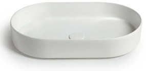 Lavabo da appoggio ovale 60 in ceramica bianco lucido Epsilon
