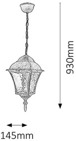 Rabalux 8394 - Lampadario da esterno TOSCANA 1xE27/60W/230V